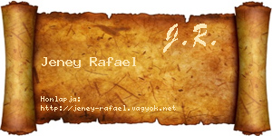 Jeney Rafael névjegykártya